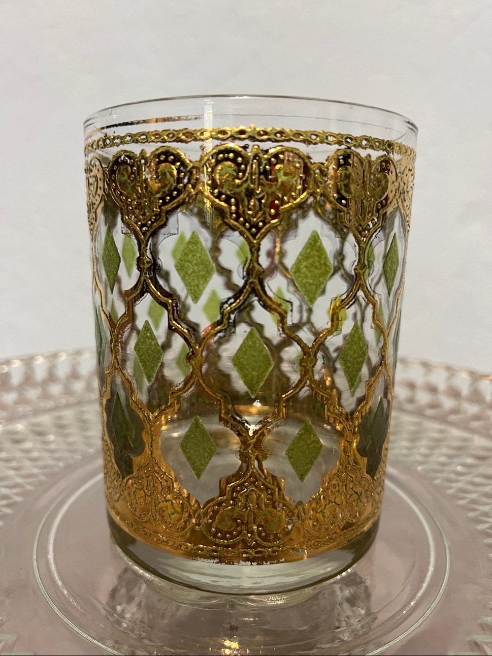 Vintage Culver Valencia lowball whiskey or rocks glass.